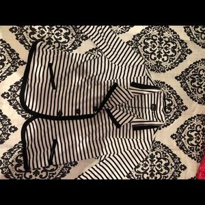Black and white striped blazer
